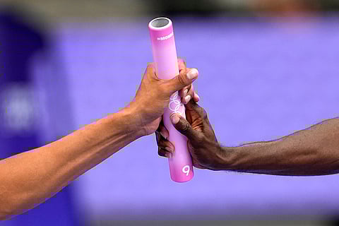 Men's 4x400-meter relay heat